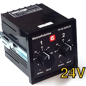 Temporizador analógico industrial Eletrodinâmica TP60 75 duplo 24Vca/Vcc