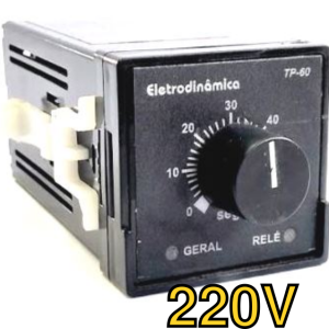 Temporizador analógico industrial Eletrodinâmica TP60 45 220 Vca