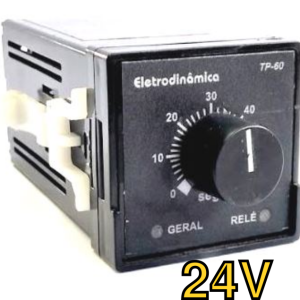 Temporizador analógico industrial Eletrodinâmica TP60 45 24 Vca/Vcc