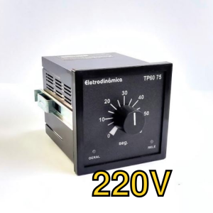 Temporizador analógico industrial Eletrodinâmica TP60 75 220 Vca